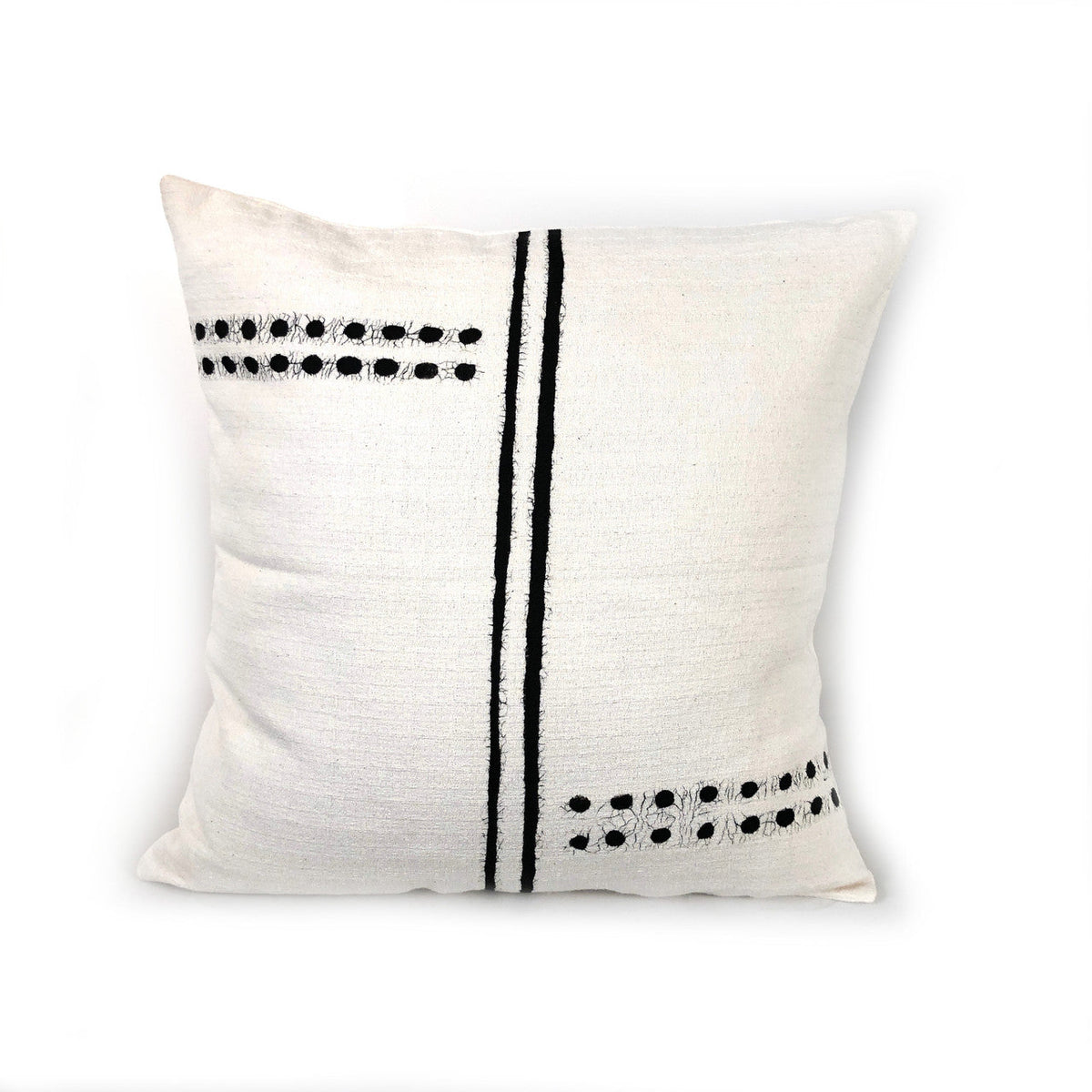 Sadza Dots + Lines Pillow Cover - White by Mbare Ltd - main product image for Resin Society