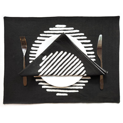 Mwedzi Black Napkins - Set of 2 by Mbare Ltd - product image 2 for Resin Society