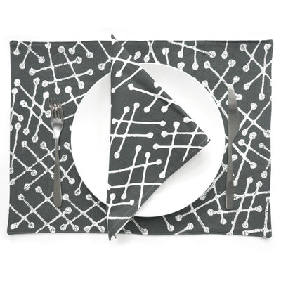 Tsvimbo Gray Placemats - Set of 2 by Mbare Ltd - main product image for Resin Society