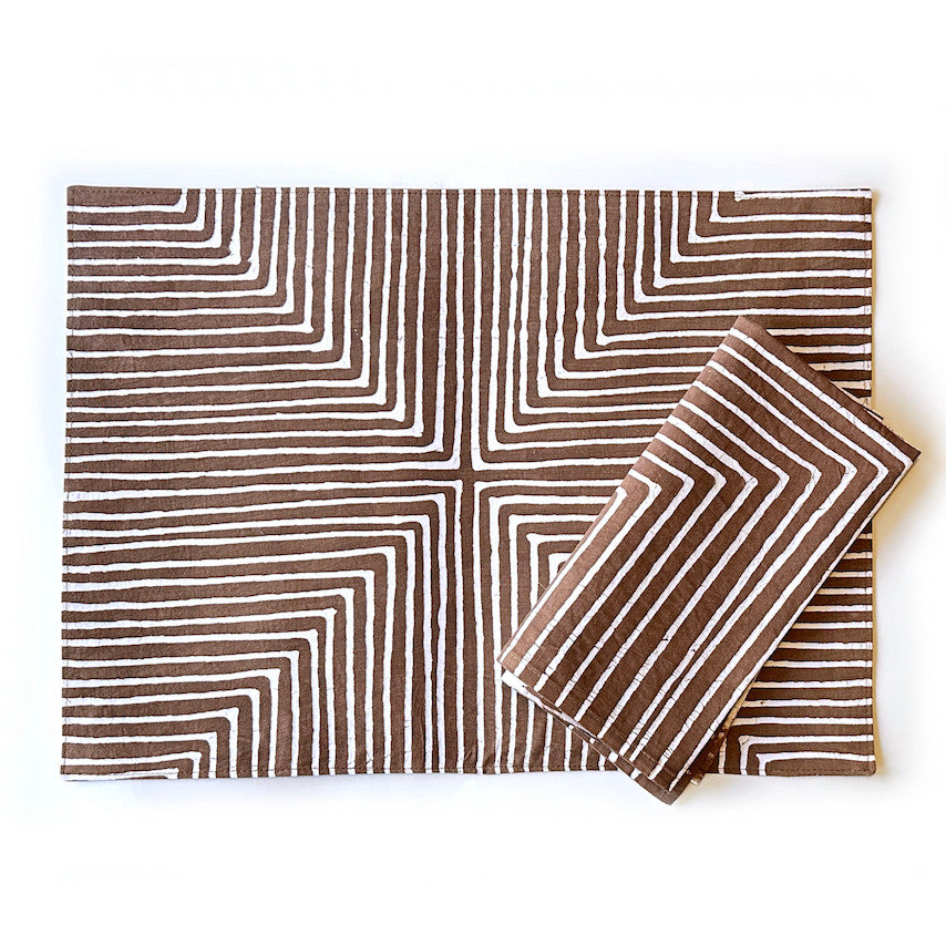 Brown Mitsetse Napkins - Set of 2 by Mbare Ltd - product image 3 for Resin Society