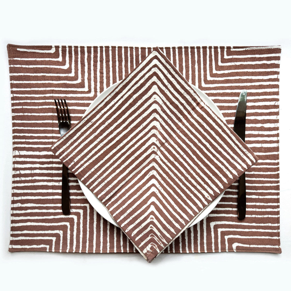 Brown Mitsetse Placemats - Set of 2 by Mbare Ltd - main product image for Resin Society