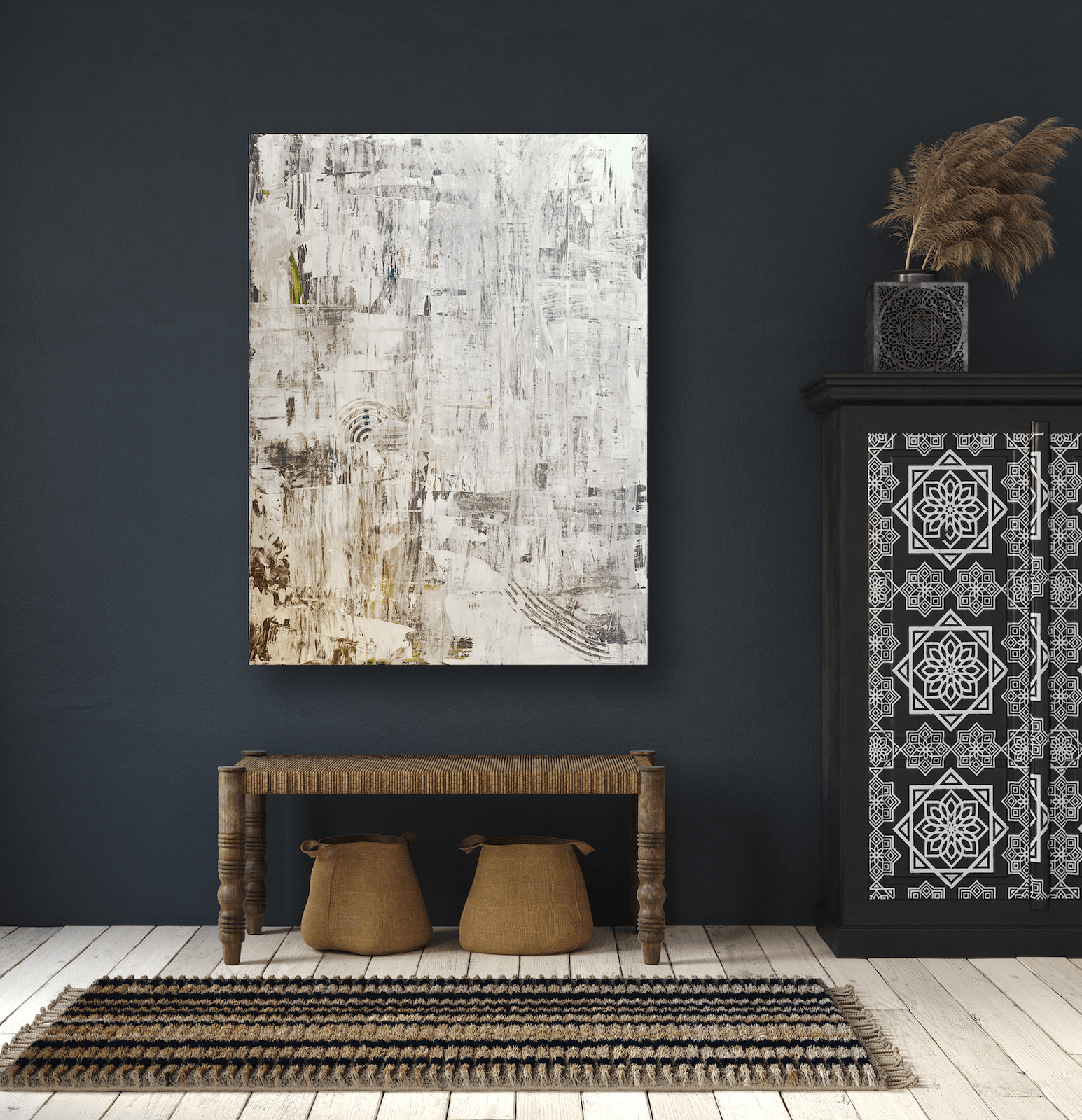 Taupe Gray Abstract Artist Enhanced Canvas Print by John Beard Collection - product image 3 for Resin Society