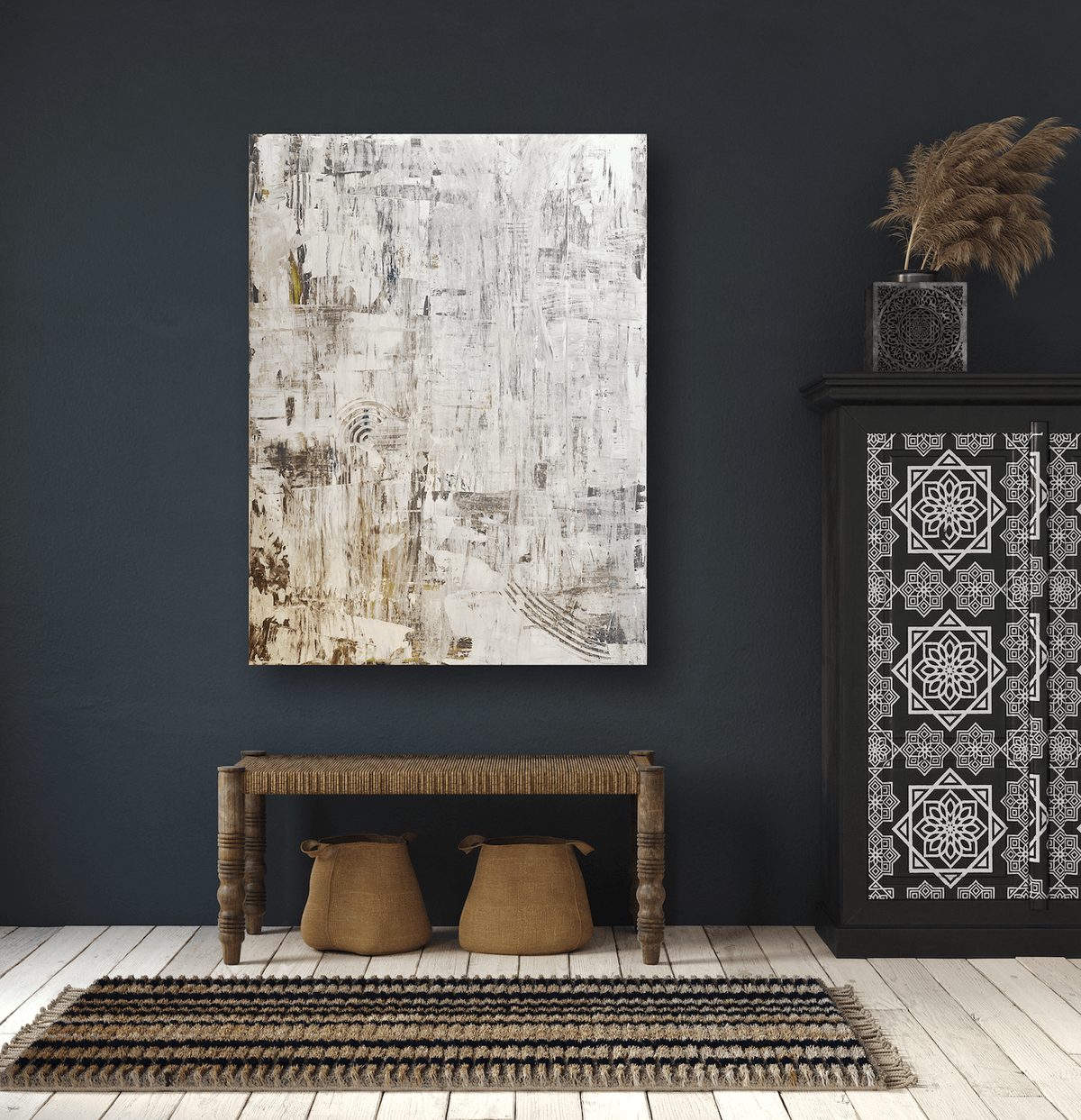 Taupe Gray Abstract Artist Enhanced Canvas Print by John Beard Collection - product image 3 for Resin Society