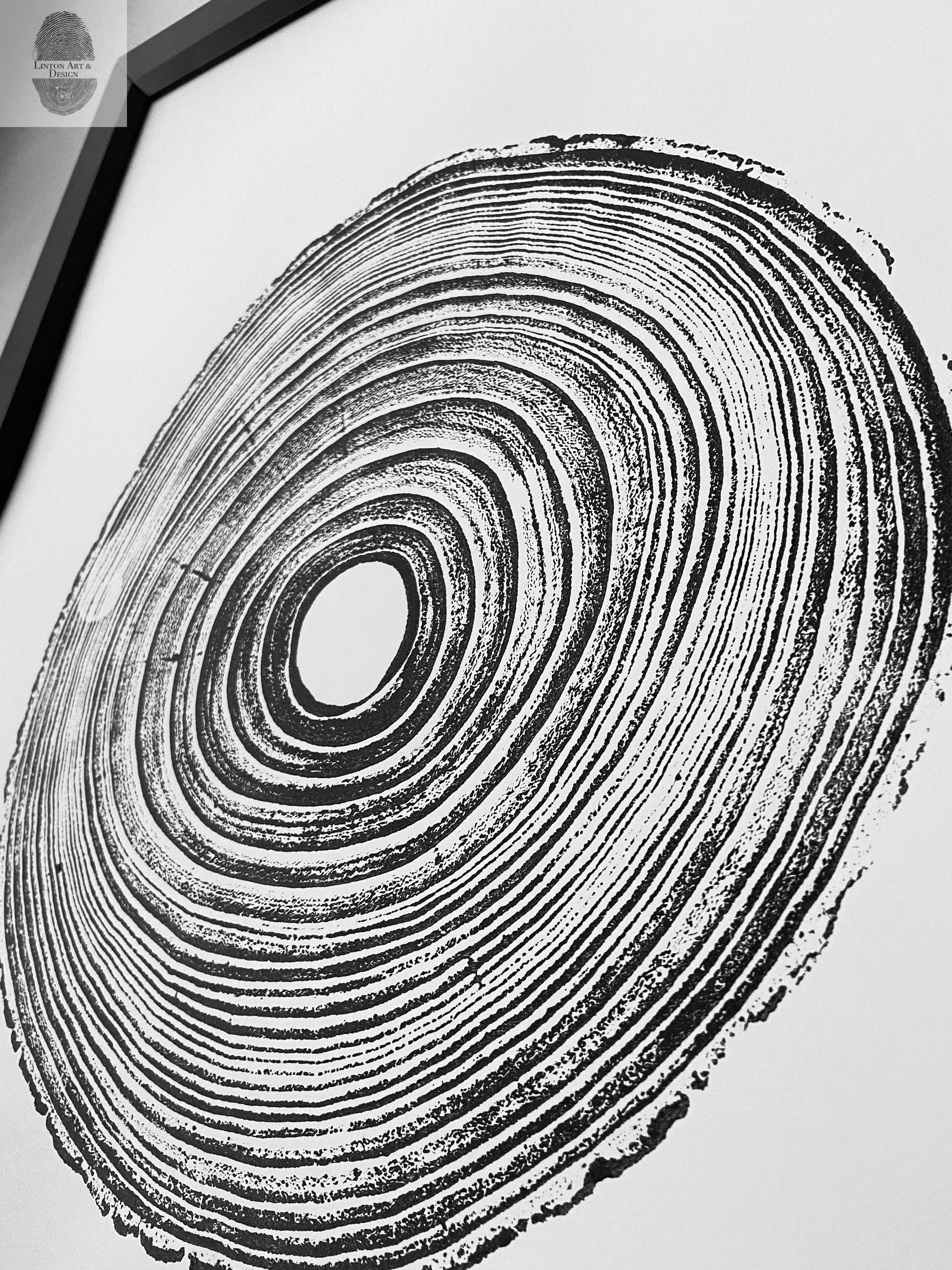 18x24 Tennessee Tree Print of Paulownia Empress by lintonart showing detailed tree ring art on white paper