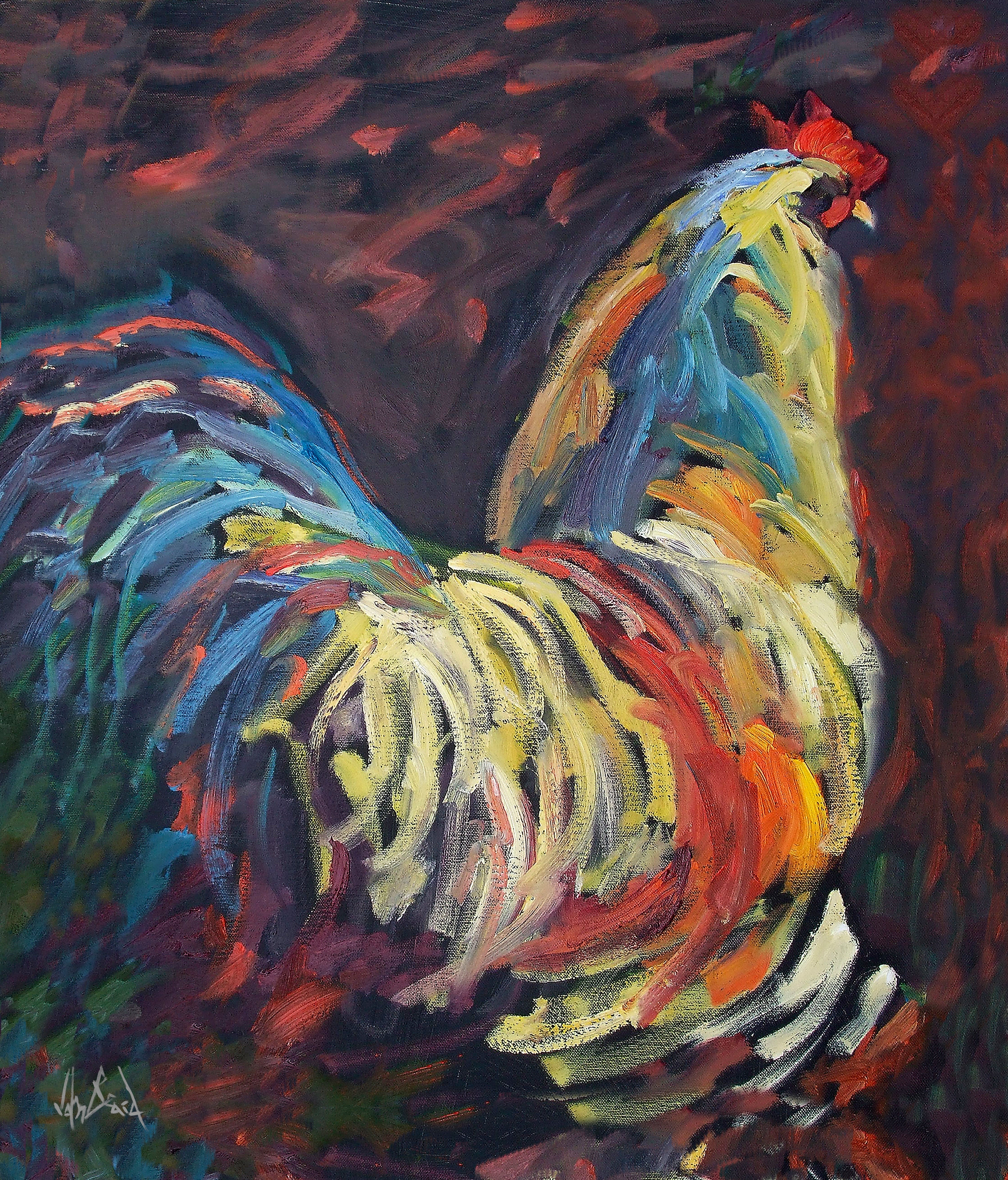 Terry's Chicken Artist Enhanced Canvas Print by John Beard Collection - main product image for Resin Society