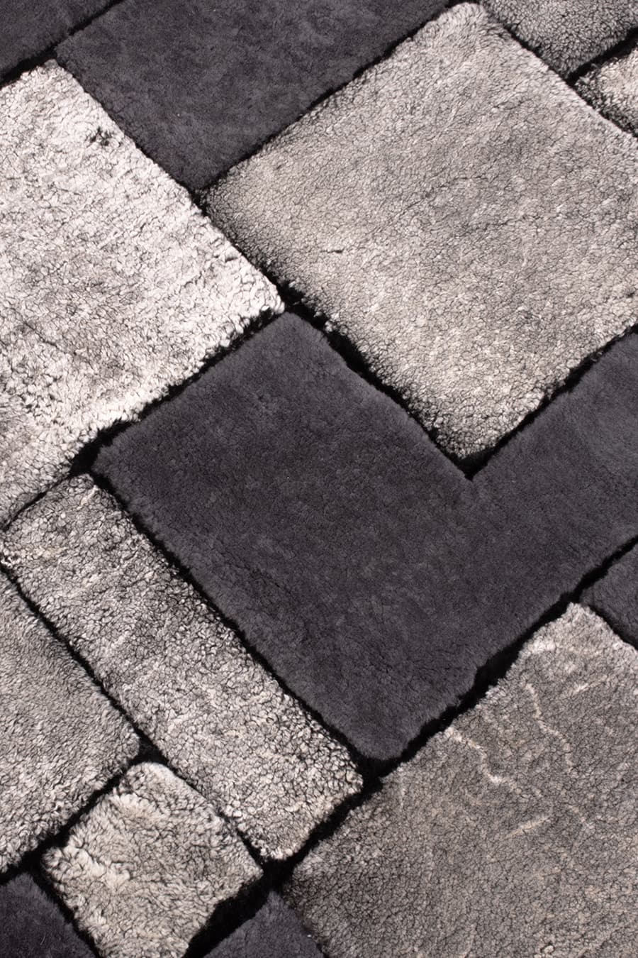 Tetris Hi & Low – Dimensional Custom Shearling Rug by Homelosophy