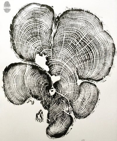 Three Panel Wall Art, Tree Blocks, Woodcut print, Tree hugger gift, Signed Original 18x24 inches