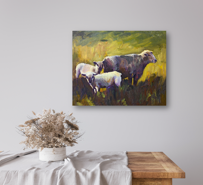 Three Sheep Artist Enhanced Canvas Print by John Beard Collection - product image 2 for Resin Society