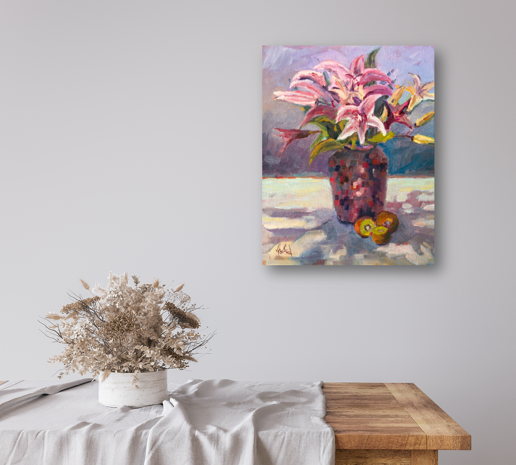 Tiger Lillies Artist Enhanced Canvas Print by John Beard Collection - product image 3 for Resin Society