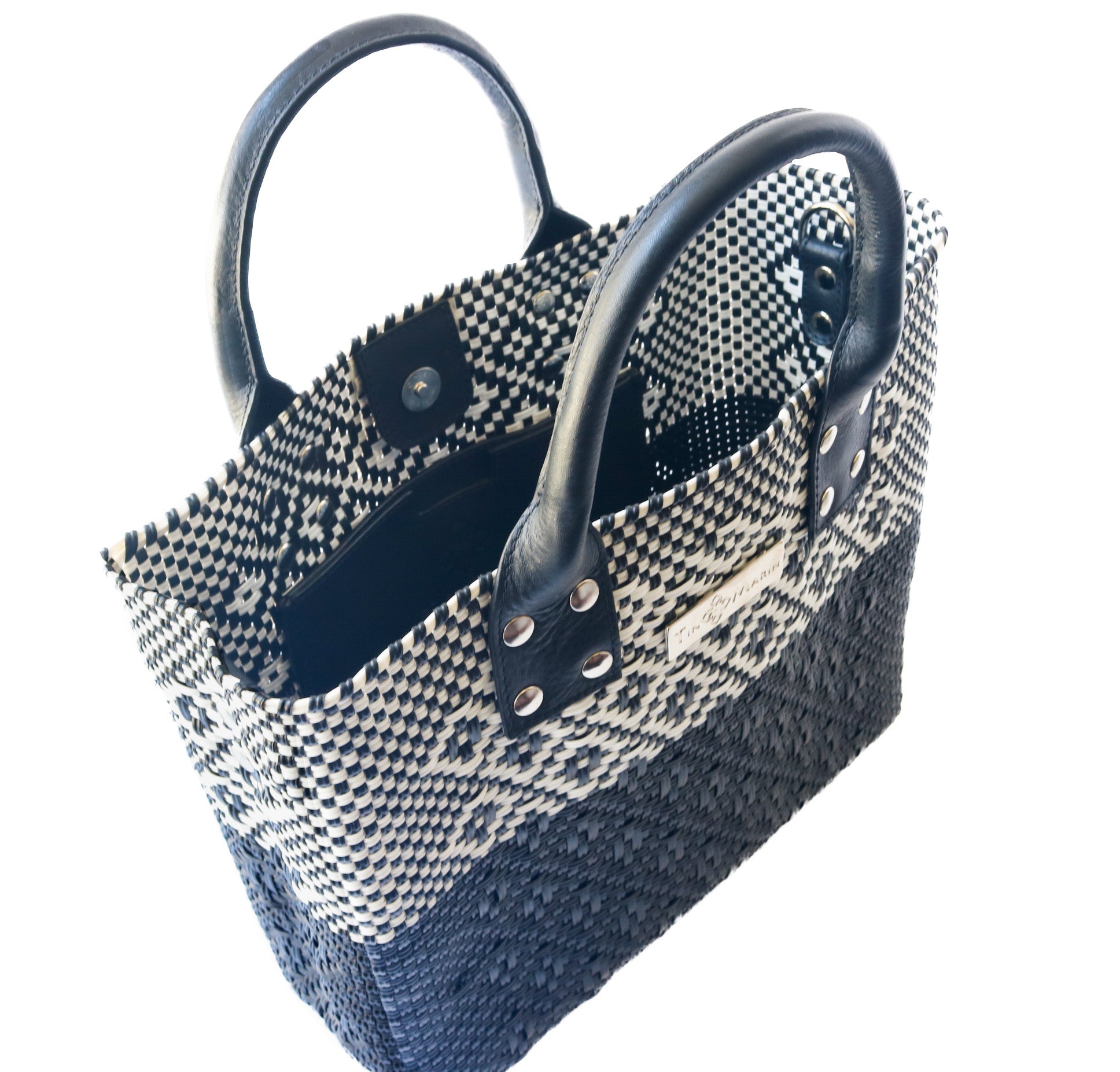 Tin Marin Black Large Woven Crossbody Bag - Black Leather by Tin Marin Brand - product image 3 for Resin Society