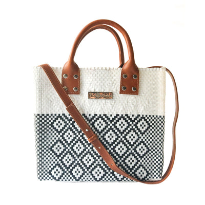 Tin Marin White Large Woven Crossbody Bag - Leather by Tin Marin Brand - main product image for Resin Society