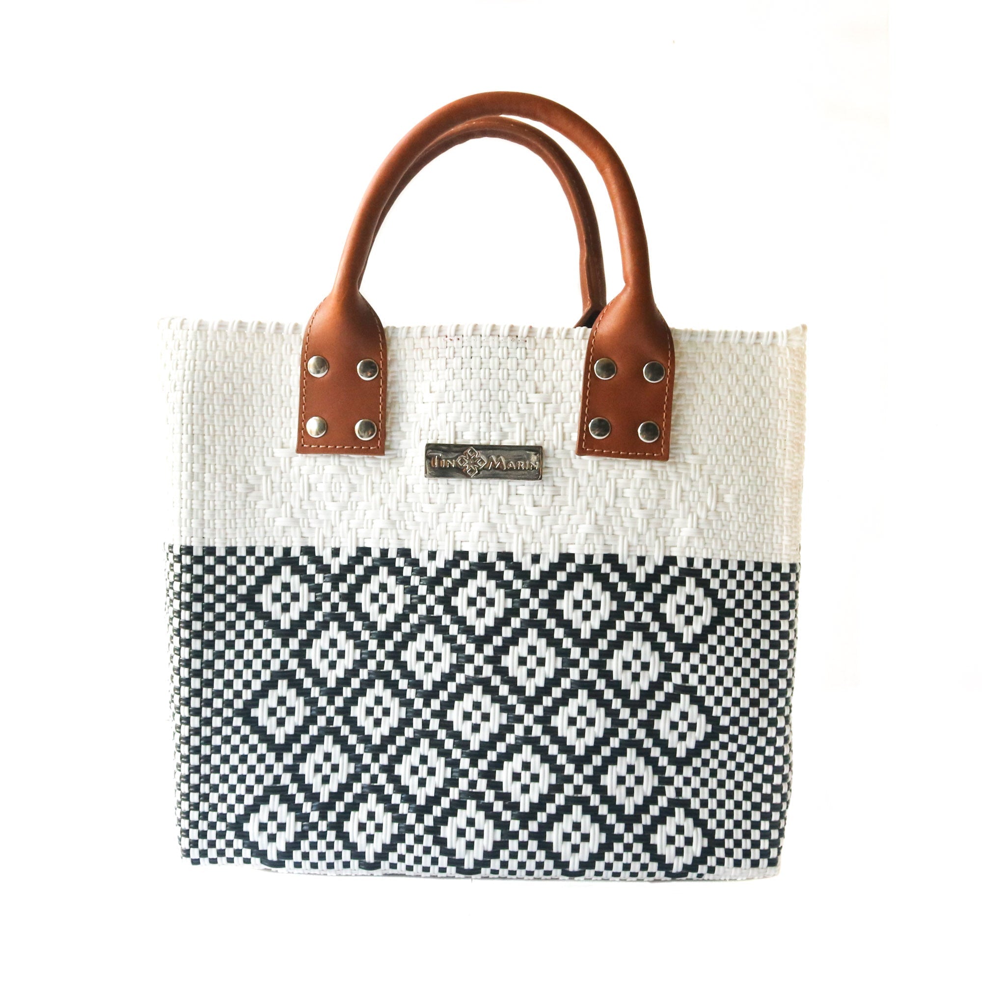 Tin Marin White Large Woven Crossbody Bag - Leather by Tin Marin Brand - product image 2 for Resin Society