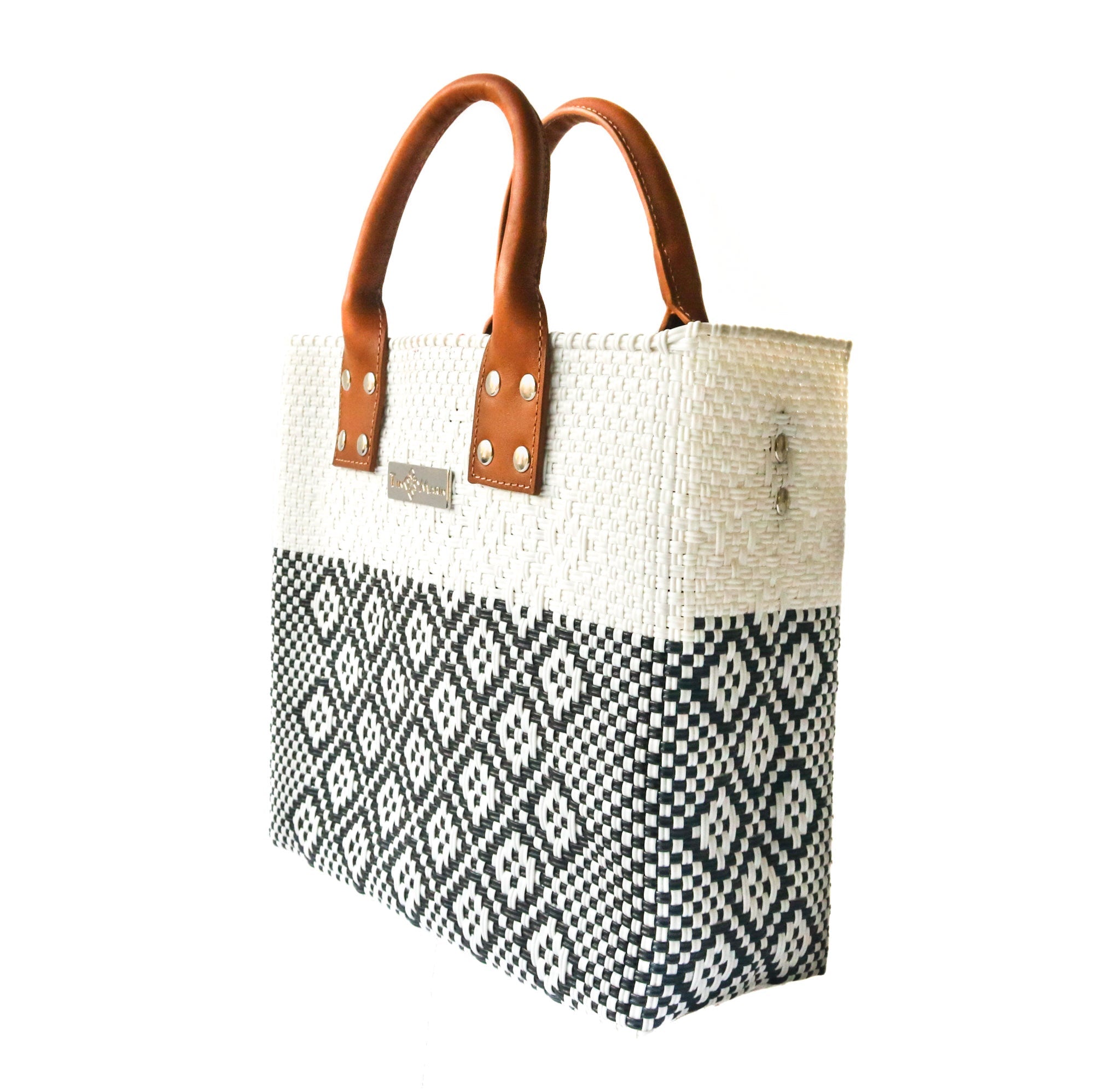 Tin Marin White Large Woven Crossbody Bag - Leather by Tin Marin Brand - product image 3 for Resin Society