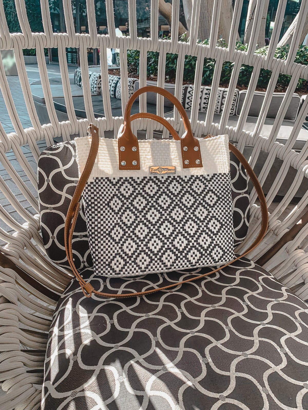 Tin Marin White Large Woven Crossbody Bag - Leather by Tin Marin Brand - product image 7 for Resin Society
