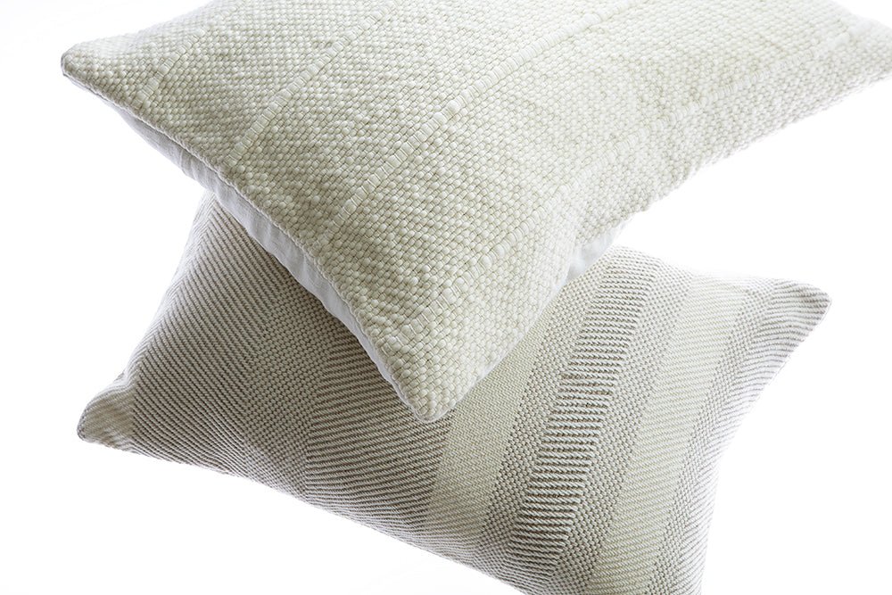 Tinny Stripes Wool Lumbar Pillow by Homelosophy