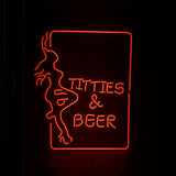 Titties Beer wit Girl Neon Sign Light by Neon Signs Land - product image 2 for Resin Society