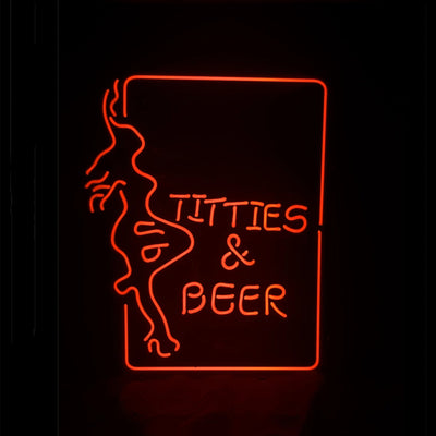 Titties Beer wit Girl Neon Sign Light by Neon Signs Land - product image 2 for Resin Society
