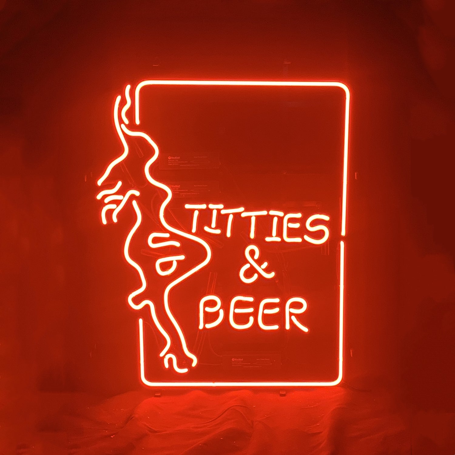 Titties Beer wit Girl Neon Sign Light by Neon Signs Land - main product image for Resin Society