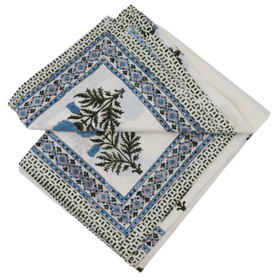 100% Organic Cotton - Toile de Blu Hortensia Tablecloth by Ro'Table - product image 3 for Resin Society