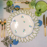 100% Organic Cotton - Toile de Blu Hortensia Tablecloth by Ro'Table - product image 4 for Resin Society