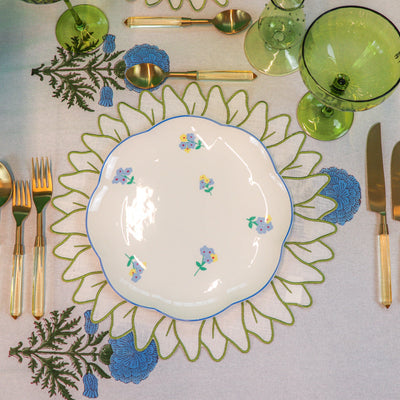 100% Organic Cotton - Toile de Blu Hortensia Tablecloth by Ro'Table - product image 4 for Resin Society