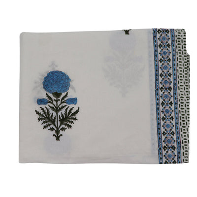100% Organic Cotton - Toile de Blu Hortensia Tablecloth by Ro'Table - product image 5 for Resin Society