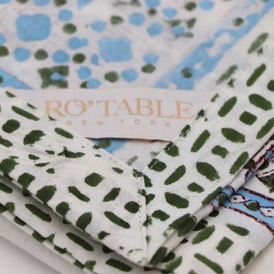 100% Organic Cotton - Toile de Blu Hortensia Tablecloth by Ro'Table - product image 7 for Resin Society