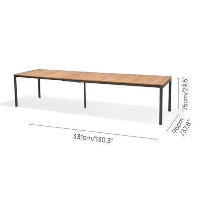 Topaz Dark Teak and Aluminum Rectangular Extendable Table by LifestyleGarden US - product image 9 for Resin Society