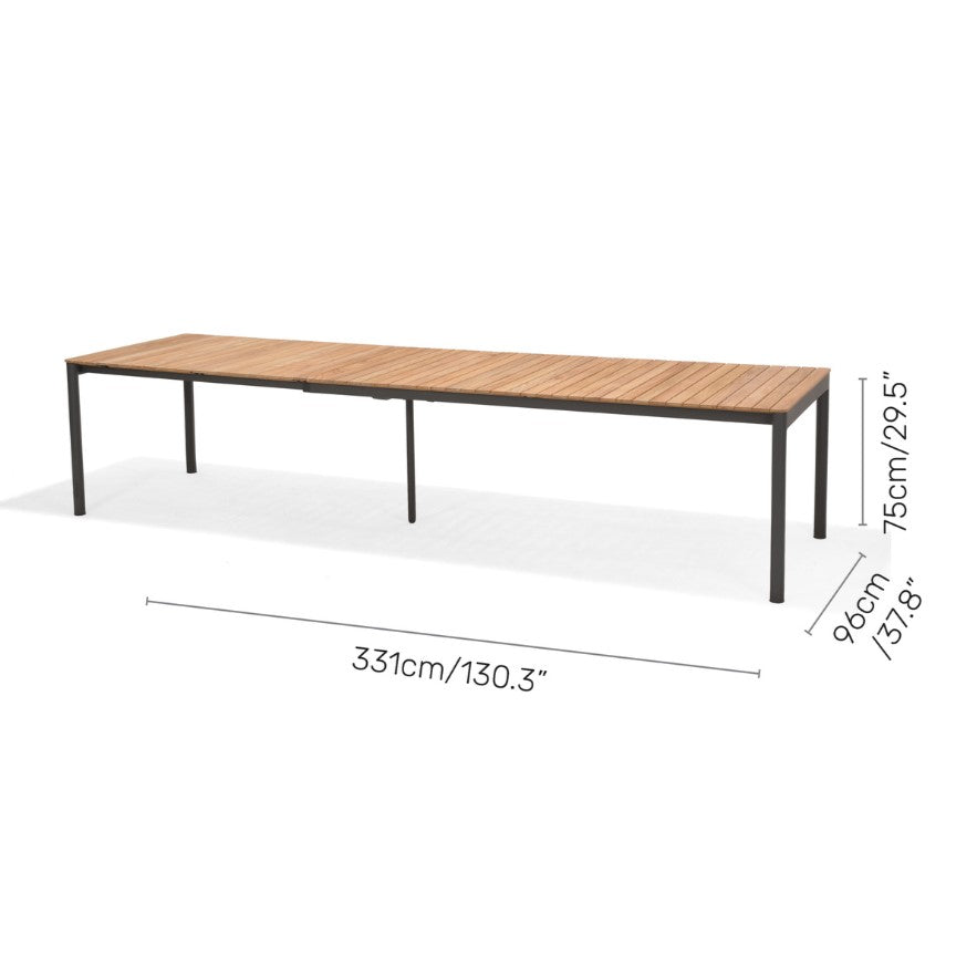 Topaz Dark Teak and Aluminum Rectangular Extendable Table by LifestyleGarden US - product image 9 for Resin Society