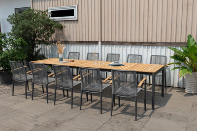 Topaz Dark Teak and Aluminum Rectangular Extendable Table by LifestyleGarden US - product image 2 for Resin Society