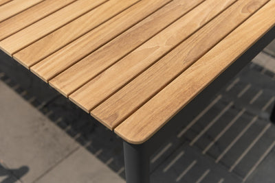 Topaz Dark Teak and Aluminum Rectangular Extendable Table by LifestyleGarden US - product image 6 for Resin Society