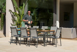 Topaz 9 Piece Teak Big Rectangular Dining Set by LifestyleGarden US - main product image for Resin Society