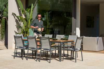 Topaz 9 Piece Teak Big Rectangular Dining Set by LifestyleGarden US - main product image for Resin Society