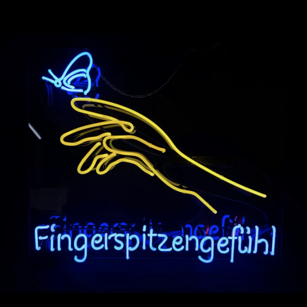Touch Butterfly Fingerspitzengefuhl Neon Signs by Neon Signs Land - main product image for Resin Society