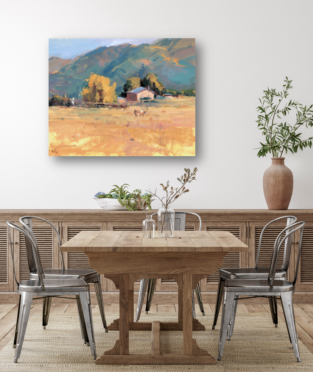 Tranquil Valley Artist Enhanced Canvas Print by John Beard Collection - product image 3 for Resin Society