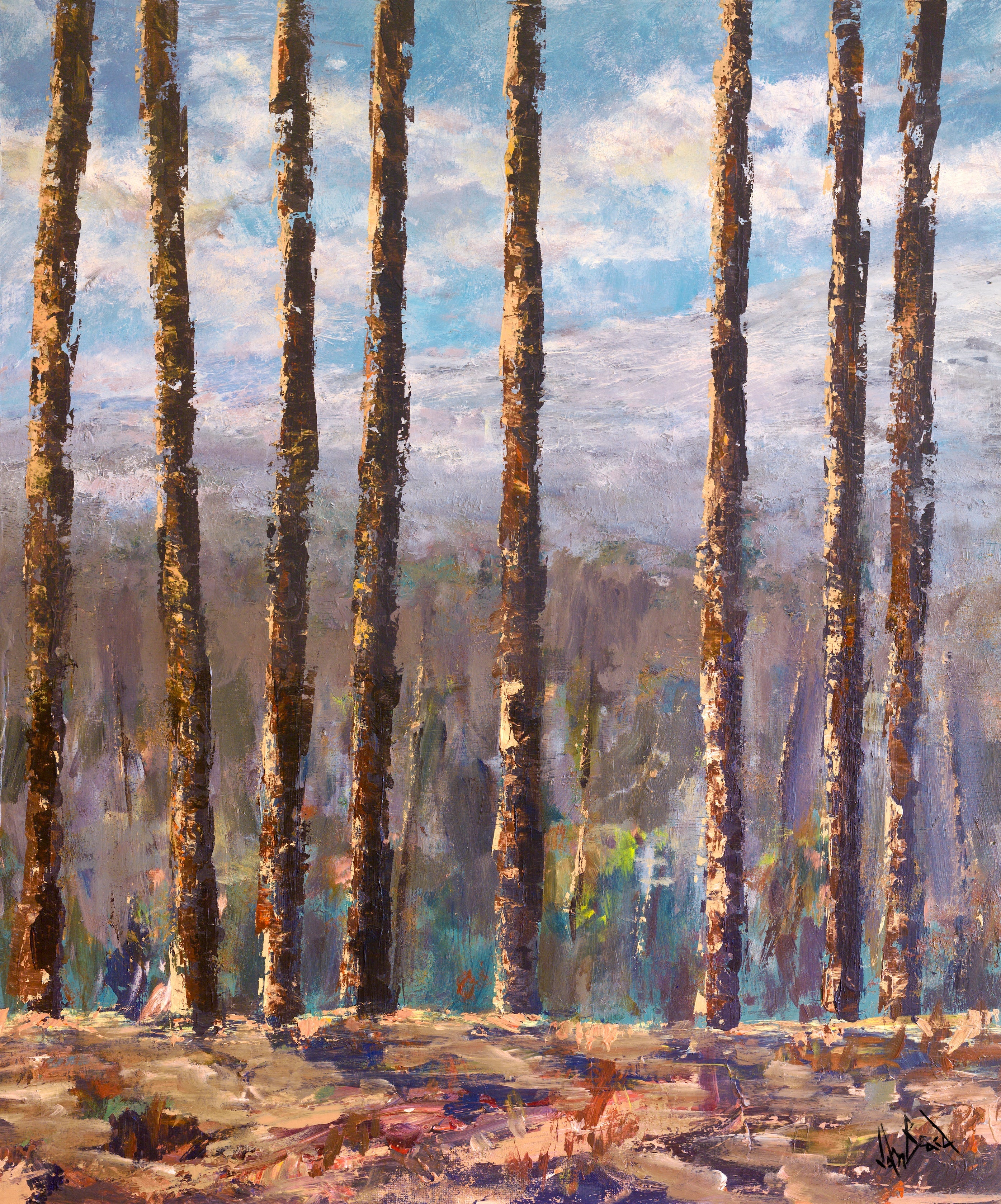 Trees IV Artist Enhanced Canvas Print by John Beard Collection - main product image for Resin Society