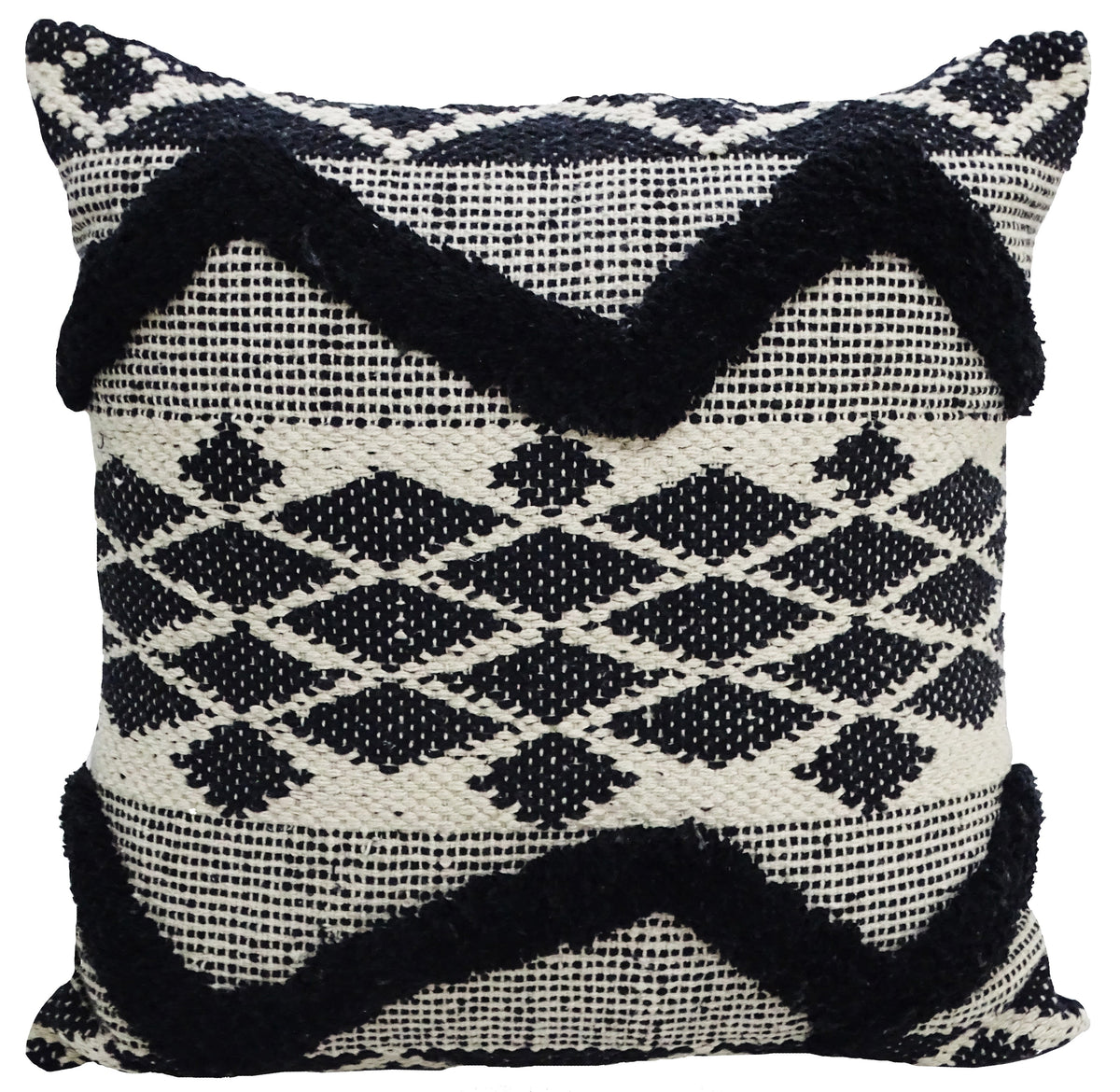 Vibhsa Decorative Tufted Chevron Pillow 20x20 on couch