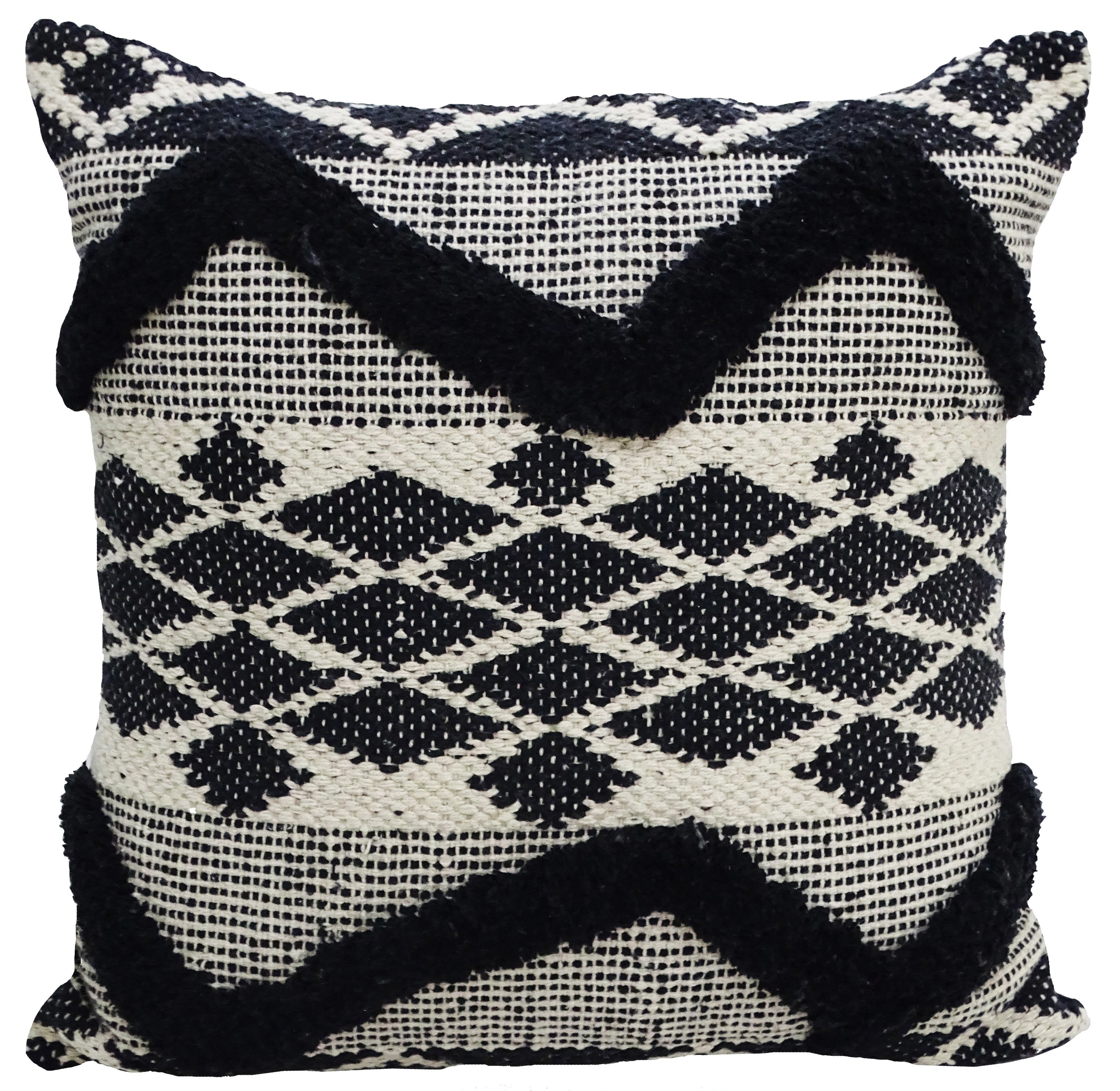 Vibhsa Decorative Tufted Chevron Pillow 20x20 on couch