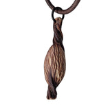 Hand-shaped Turbinophycis pendant necklace on a natural leather cord by Versiliy
