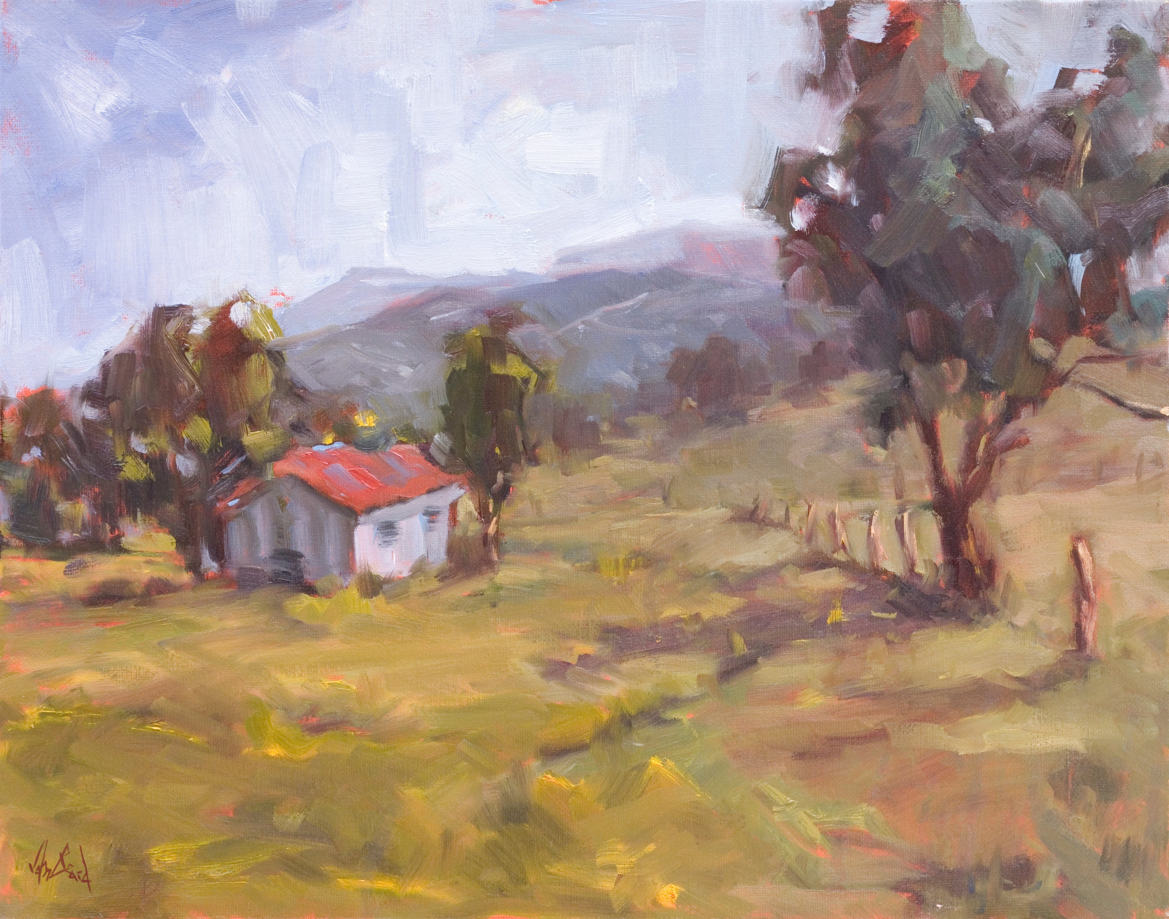 Tuscan Cottage Artist Enhanced Canvas Print by John Beard Collection - main product image for Resin Society