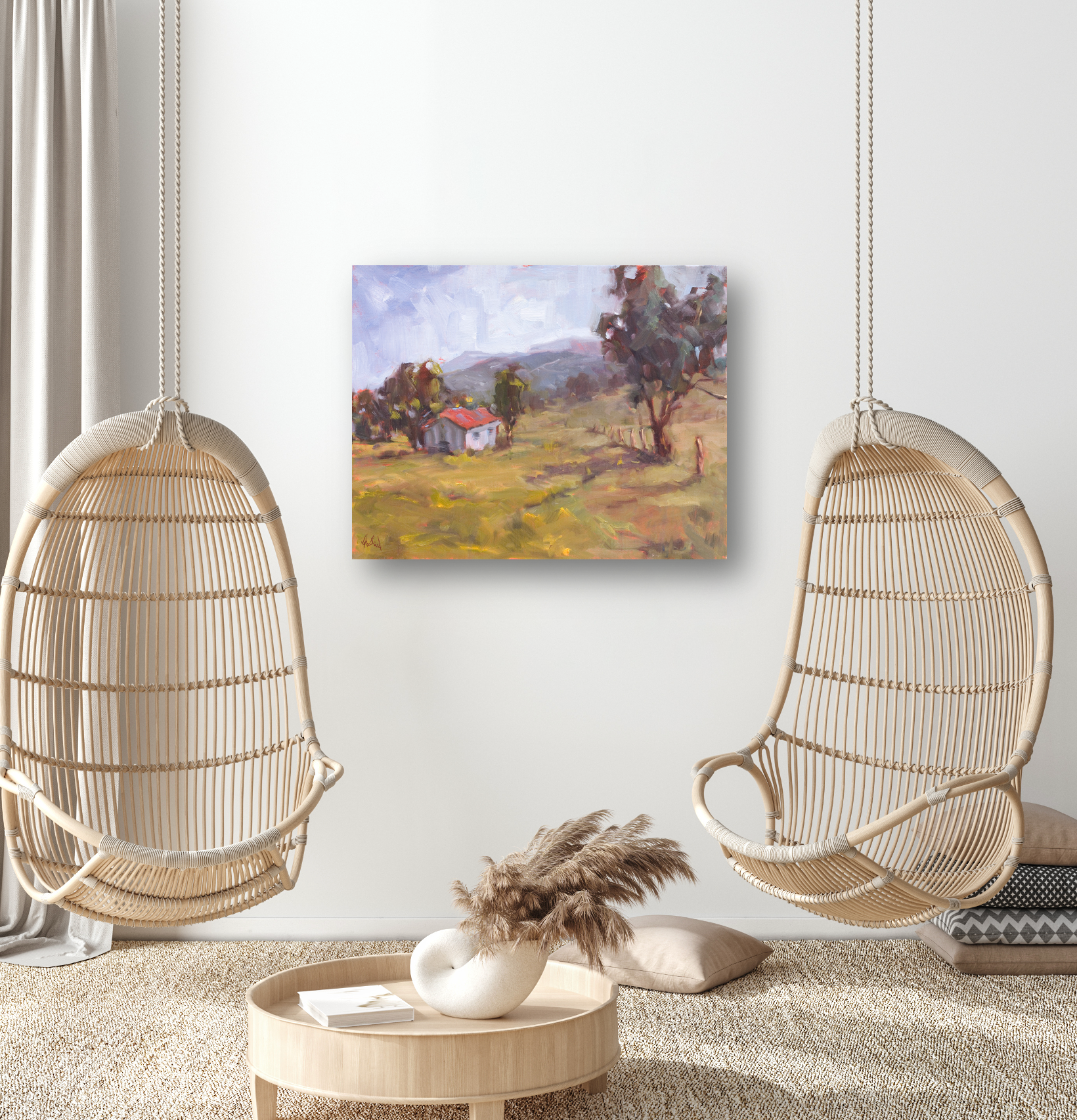 Tuscan Cottage Artist Enhanced Canvas Print by John Beard Collection - product image 2 for Resin Society