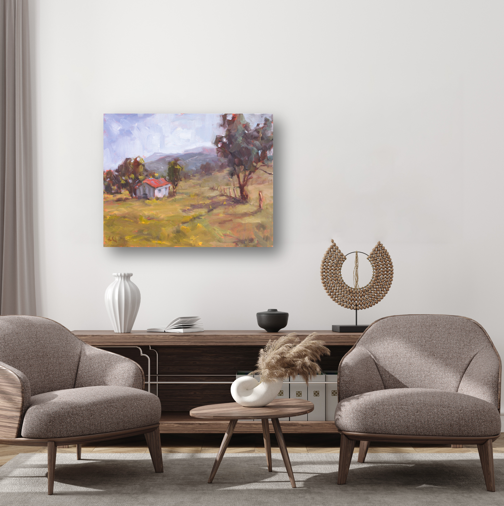 Tuscan Cottage Artist Enhanced Canvas Print by John Beard Collection - product image 3 for Resin Society