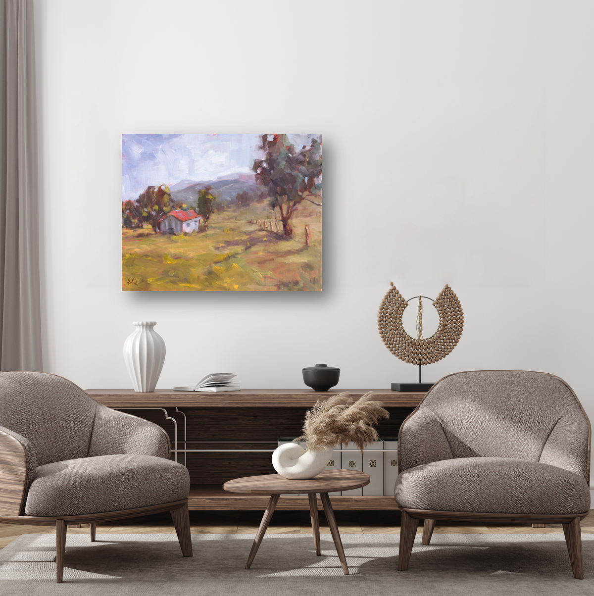 Tuscan Cottage Artist Enhanced Canvas Print by John Beard Collection - product image 3 for Resin Society