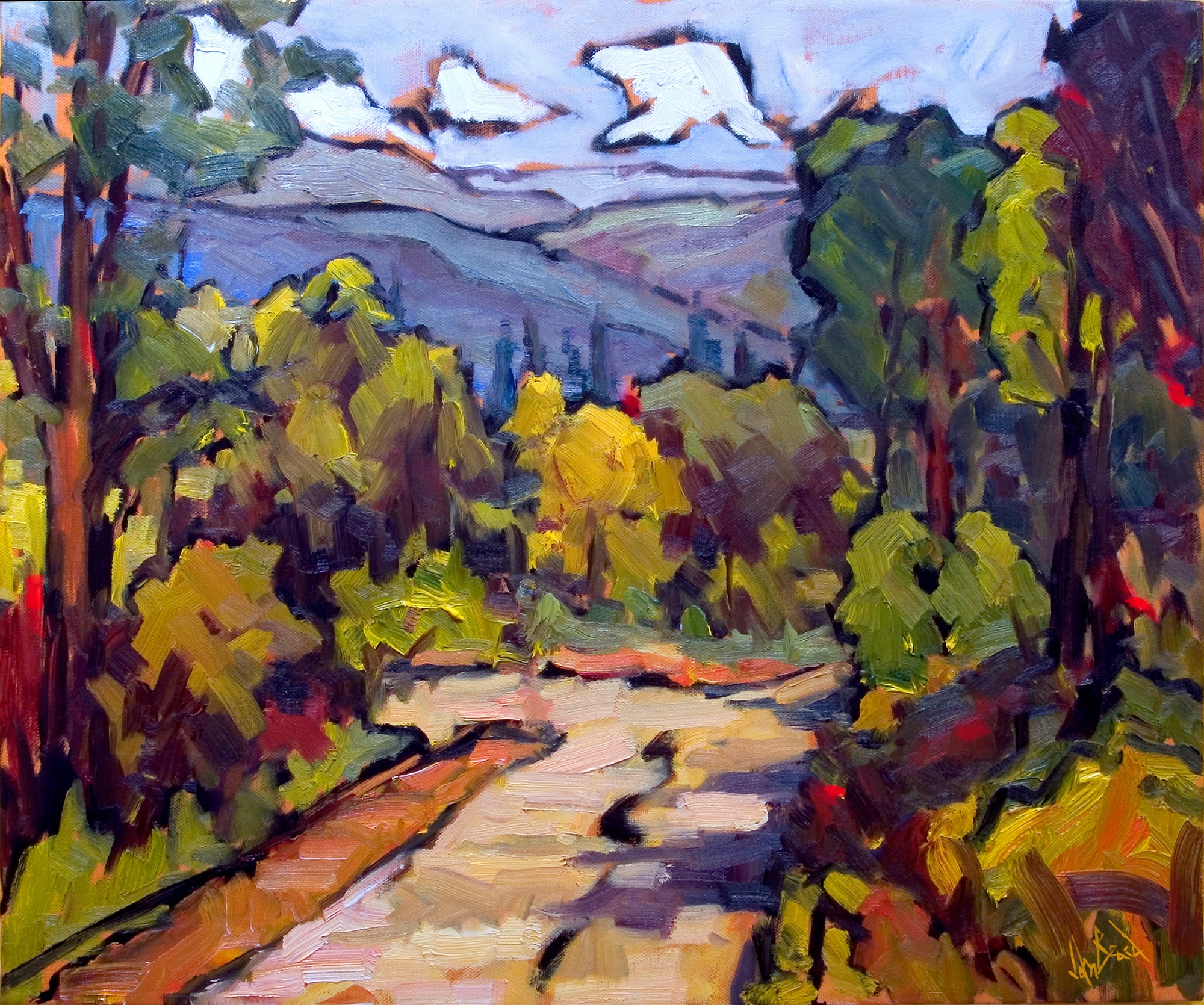 Tuscan Landscape Artist Enhanced Canvas Print by John Beard Collection - main product image for Resin Society