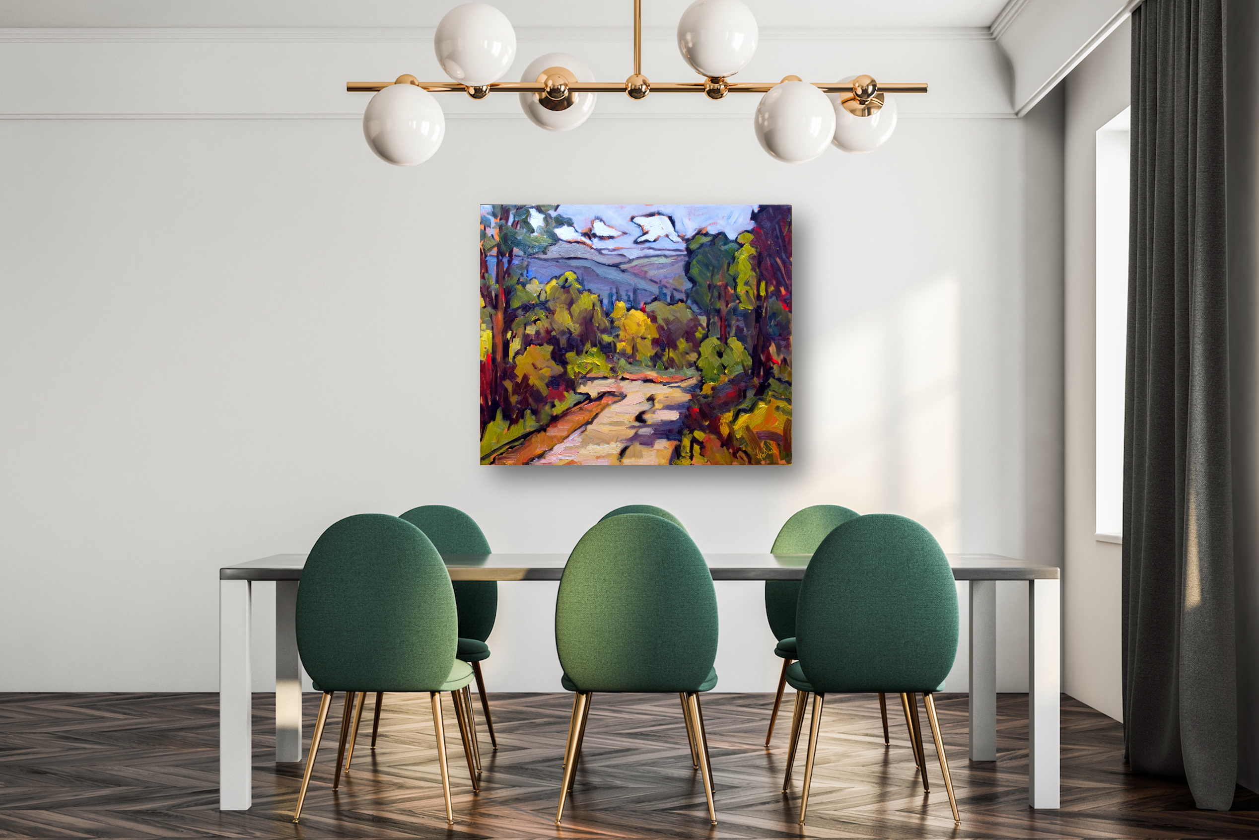 Tuscan Landscape Artist Enhanced Canvas Print by John Beard Collection - product image 4 for Resin Society