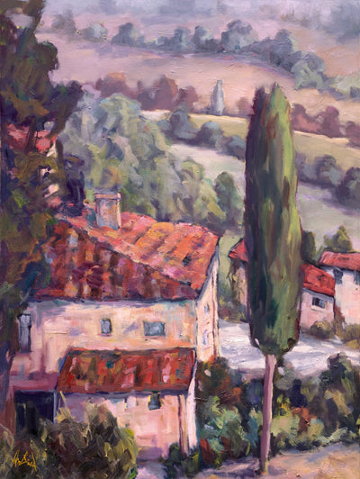 Tuscan Pastures Artist Enhanced Canvas Print by John Beard Collection - main product image for Resin Society