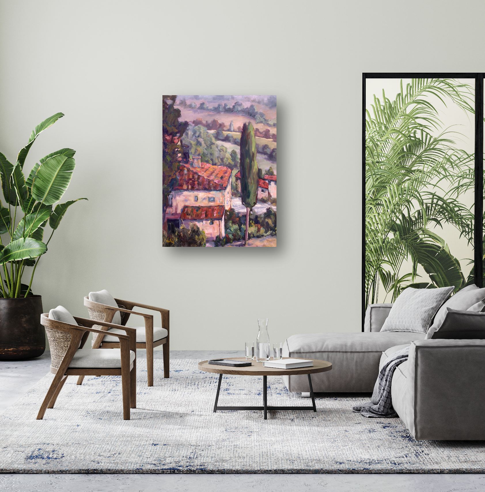 Tuscan Pastures Artist Enhanced Canvas Print by John Beard Collection - product image 3 for Resin Society