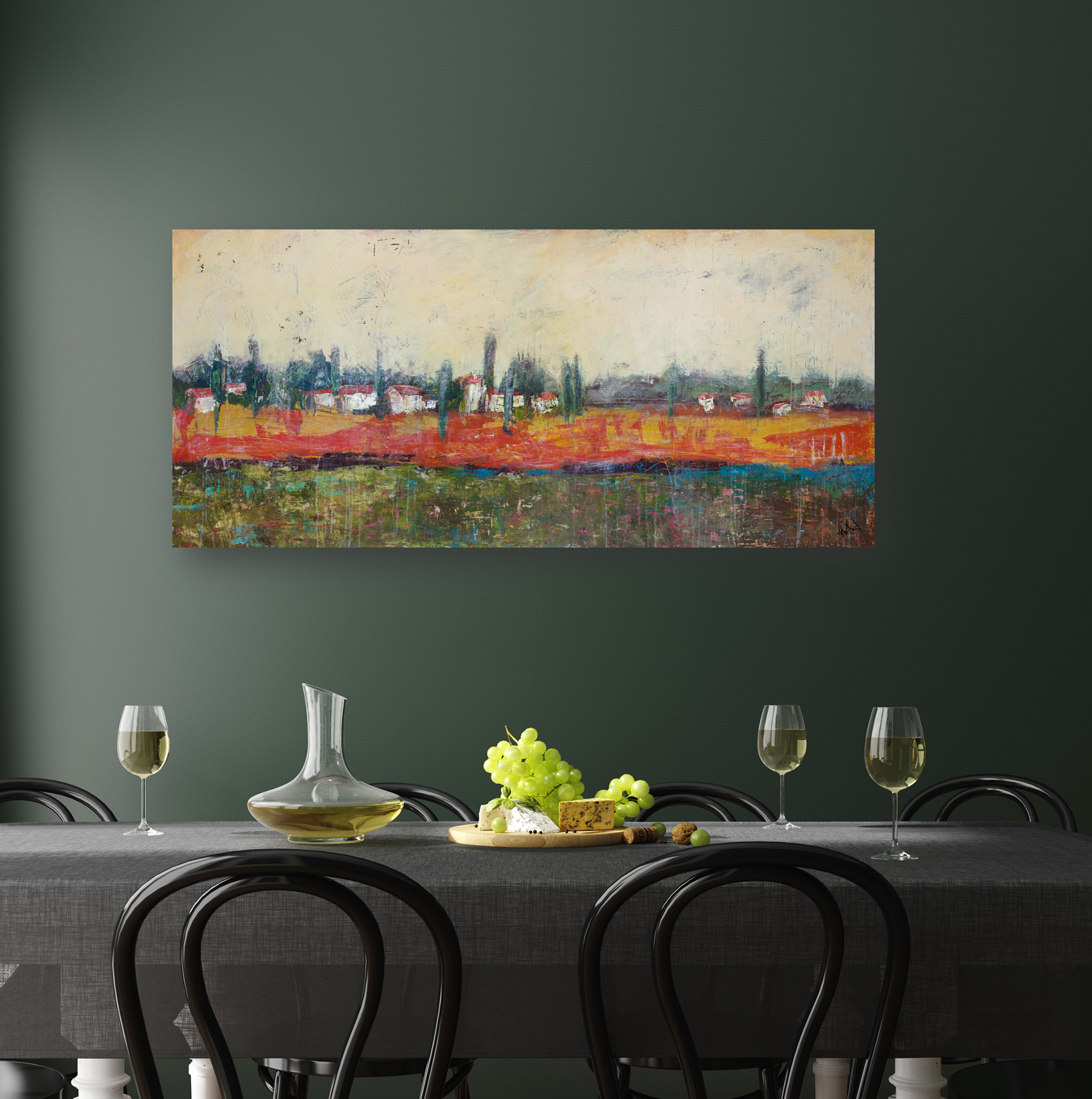 Tuscan Village Artist Enhanced Canvas Print by John Beard Collection - product image 3 for Resin Society