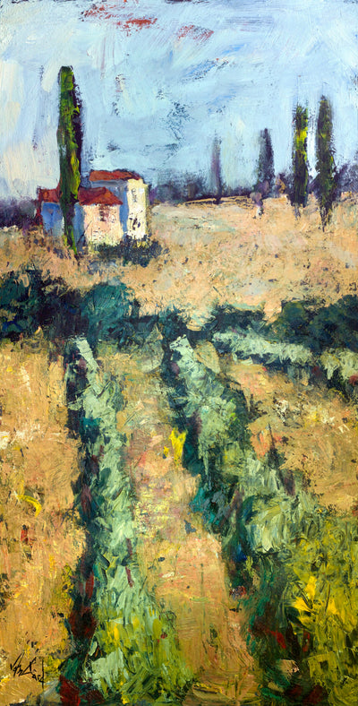 Tuscan Vineyard Artist Enhanced Canvas Print by John Beard Collection - main product image for Resin Society