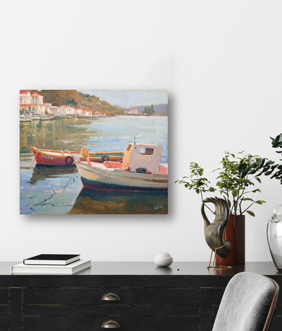 Two Boats Artist Enhanced Canvas Print by John Beard Collection - product image 2 for Resin Society